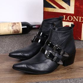 British Fashion Genuine Leather Men's Boots (Option: Black soft leather-38)