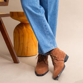 Top Layer Cowhide Boots For Men (Option: Brown-42)