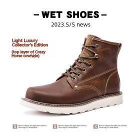 Vintage Martin Boots Fleece-lined Worker Boot Male (Option: 230909 Top Layer Brown-38)