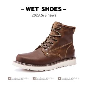 Vintage Martin Boots Fleece-lined Worker Boot Male (Option: 20909 Brown-38)