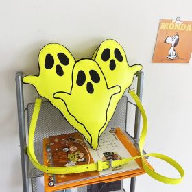 Halloween Bags Funny 3D Cartoon Ghost Cartoon Shoulder Bags Women Cute Cell Phone Purses Crossbody Bag (Color: Green)
