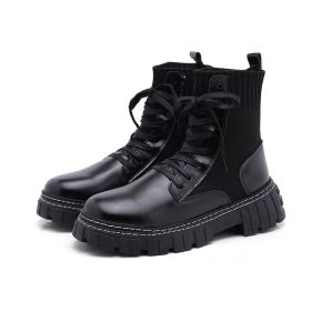 Platform Martin Boots British Style High Top (Option: Black Heightening Insole-39)