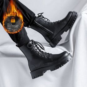 Men's Leather New High-top Boots (Option: Cotton Boots 95J118-38)