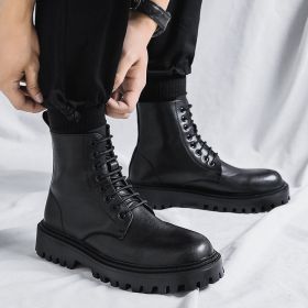 Men's Leather New High-top Boots (Option: Single Boots 9512-38)