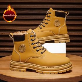 Men's High-top Warm Martin Boots Thickened (Option: Camel-40)
