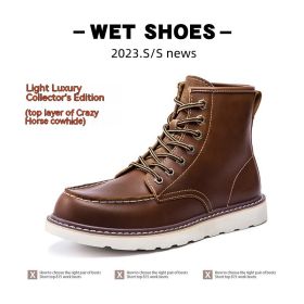 Vintage Martin Boots Fleece-lined Worker Boot Male (Option: 230817 Top Layer Brown-42)