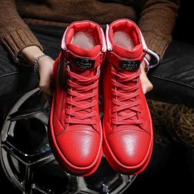 Men's Casual Sneakers High-top Dr Martens Boots (Option: 808 Red-39)