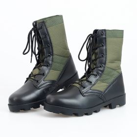 Non-slip Wear-resistant Camouflage Desert Outdoor Hiking Military Boots Combat Men's High-top Combat Boots (Option: Army Green-39)