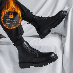 Men's Leather New High-top Boots (Option: Cotton Boots 9511-38)