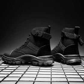 Men's British Style Casual All-matching Worker Boot (Option: LX699 Black-42)