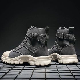 Men's British Style Casual All-matching Worker Boot (Option: LX699 Gray-44)