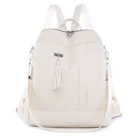 Women's Backpack Lightweight Oxford Cloth Large Capacity (Color: White)