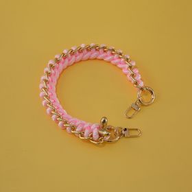 Women's Bag Woven Bag With 40cm Short With Buckle Can Be Mobile Phone Charm (Option: Modified Pink-40cm)