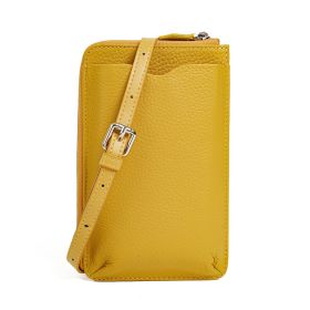 Women's Mini Genuine Leather Phone Crossbody Shoulder Bag (Option: Lemon Yellow)
