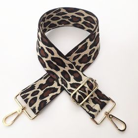 Adjustable Wide Shoulder Strap Accessory Embroidery (Option: Beige Leopard Print 2)
