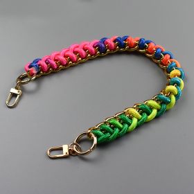 Women's Bag Woven Bag With 40cm Short With Buckle Can Be Mobile Phone Charm (Option: Old Version Mixed Color-40cm)