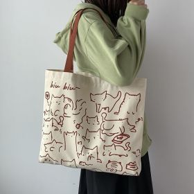 Women's All-match Canvas Bag (Color: White)