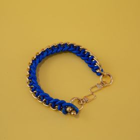 Women's Bag Woven Bag With 40cm Short With Buckle Can Be Mobile Phone Charm (Option: Modified Blue-40cm)