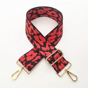 Adjustable Wide Shoulder Strap Accessory Embroidery (Option: Red Leopard Print)