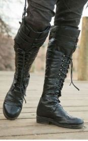 Plus Size High Leg Boot Low Heel Martin Boots (Option: Black-47)
