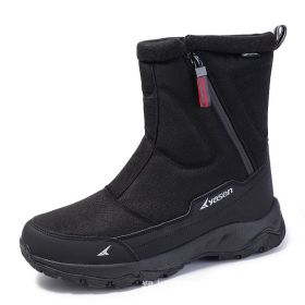 Thickened Couple Snow Boots Fleece-lined Warm Outdoor (Option: All Black Bottom-42)