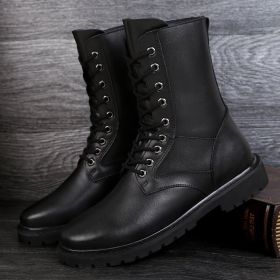 Men's Warm Slugged Bottom Work Shoes (Option: Black-45)