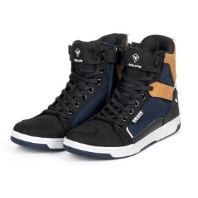 Motorcycle Boots Summer Breathable Drop-resistant Parkour Shoes (Option: Black Blue-45)